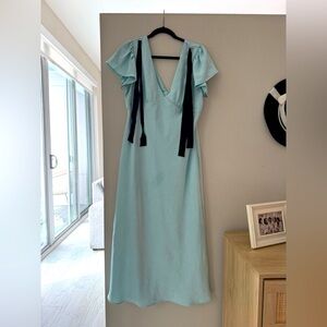 Wild Fable Light Blue Midi Dress with Black Accents